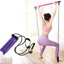 Fitness Pilates Bar Kit with Resistance Band Portable Fitness Pilate Stick Crossfit Bodybuild Yoga Elastic Band Exercise Workout eprolo